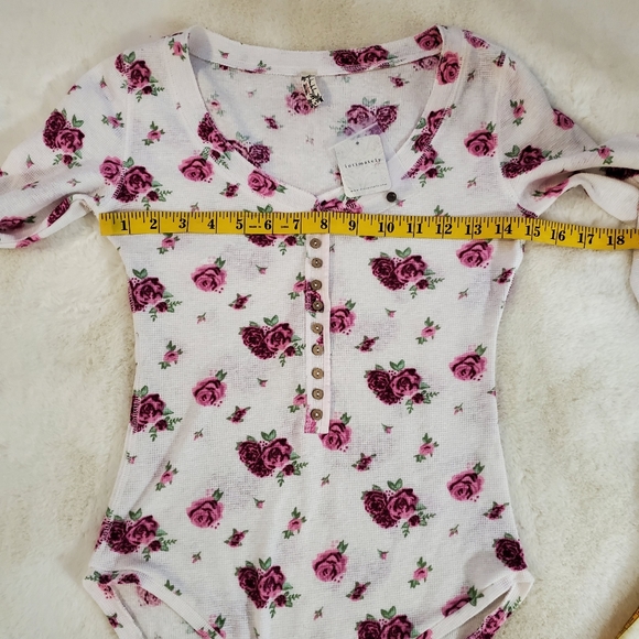 New Free People Intimately Dylan Thermal Floral Printed Bodysuit Size XS - Picture 5 of 13
